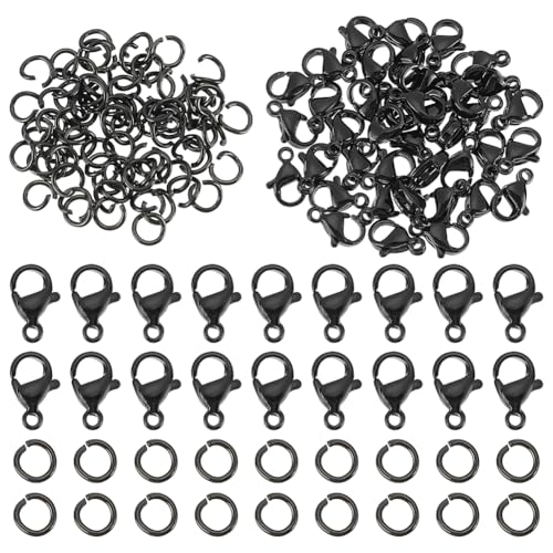 PH PandaHall 120 Stück 304 Karabinerverschlüsse Aus Edelstahl Mit Offenen Biegeringen. 40 Stück 9x6mm Schwarze Schmuckverschlüsse Für Die Herstellung von Schmuck Und Halsketten PH PandaHall 120 Stück 304 Karabinerverschlüsse Aus Edelstahl Mit Offenen Biegeringen. 40 Stück 9x6mm Schwarze Schmuckverschlüsse Für Die Herstellung von Schmuck Und Halsketten von PH PandaHall