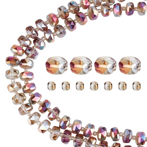 PH PandaHall 120 Stück Facettierte Glasperlen 10mm Rondellschliffperlen Regenbogen Plattierungsperlen Kristall Abstandshalter Zur Schmuckherstellung SattelBrown Loch: 1.2mm PH PandaHall 120 Stück Facettierte Glasperlen 10mm Rondellschliffperlen Regenbogen Plattierungsperlen Kristall Abstandshalter Zur Schmuckherstellung SattelBrown Loch: 1.2mm von PH PandaHall
