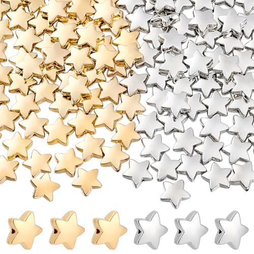 PH PandaHall 120 Stück Stern Abstandsperlen 14mm Gold Silber Stern Bastelperlen Twinkle Star Perlen Lose Kunststoffperlen Für Die Herstellung von Armbändern Und Halsketten. PH PandaHall 120 Stück Stern Abstandsperlen 14mm Gold Silber Stern Bastelperlen Twinkle Star Perlen Lose Kunststoffperlen Für Die Herstellung von Armbändern Und Halsketten. von PH PandaHall