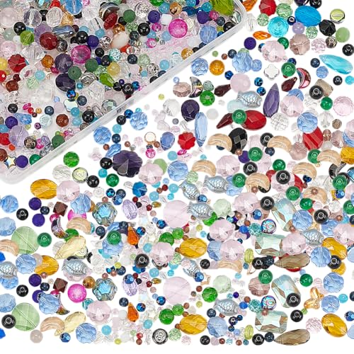 PH PandaHall 1210-1353 PCS 450g Assorted Glasperlen für Armbänder, Gemischte Formen Spacer lose Perlen Gemischte Farbe Kristallperlen für Armbänder und Halsketten, Bastelperlen-Zubehör, Loch: 1-1.6mm PH PandaHall 1210-1353 PCS 450g Assorted Glasperlen für Armbänder, Gemischte Formen Spacer lose Perlen Gemischte Farbe Kristallperlen für Armbänder und Halsketten, Bastelperlen-Zubehör, Loch: 1-1.6mm von PH PandaHall