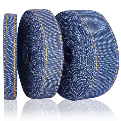 PH PandaHall 12m/13yards Jeansbänder 10/16/25mm Breites Stichband Stoffband Jeans Schleifenband Für Kranz Geschenkverpackung Laternen Dekor Dunkelblau PH PandaHall 12m/13yards Jeansbänder 10/16/25mm Breites Stichband Stoffband Jeans Schleifenband Für Kranz Geschenkverpackung Laternen Dekor Dunkelblau von PH PandaHall