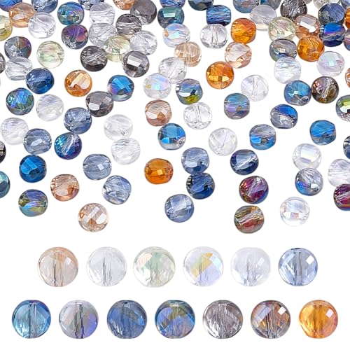 PH PandaHall 130 Stück 8mm Facettierte Glasperlen Runde Kristallperlen 13 Farben Facettierte Rondell Abstandshalter Lose Perlen Für Die Schmuckherstellung Bohrung: 1.5mm von PH PandaHall