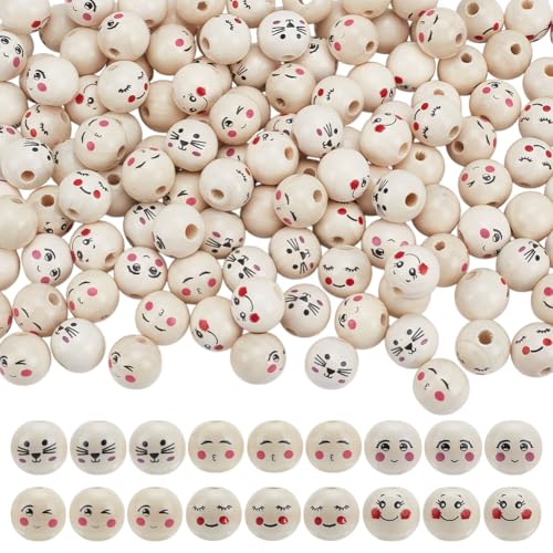 PH PandaHall 144 Stück 20mm Lächelndes Gesicht Holzperlen 6 Stile Naturholz Abstandsperlen Runde Perlen Mit Gesicht Für DIY Bastelarbeiten Schmuckherstellung Hochzeit Weihnachtsdekoration 5mm Loch PH PandaHall 144 Stück 20mm Lächelndes Gesicht Holzperlen 6 Stile Naturholz Abstandsperlen Runde Perlen Mit Gesicht Für DIY Bastelarbeiten Schmuckherstellung Hochzeit Weihnachtsdekoration 5mm Loch von PH PandaHall