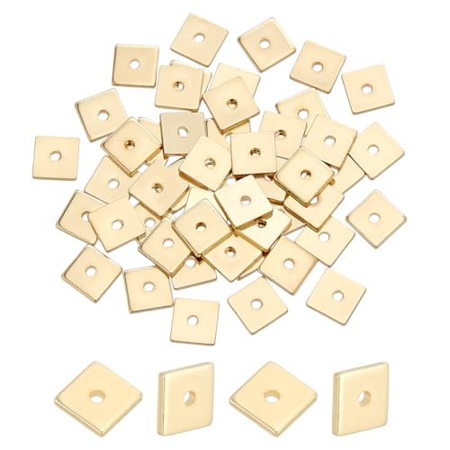 PH PandaHall 14K Gold gefüllt Quadratische Perlen-Zwischenteile, 6×6mm 50pcs flache quadratische Perlen Abstandshalter Lose Perlen aus Messing für stapelbare Armband Halskette Ohrring Schmuck machen PH PandaHall 14K Gold gefüllt Quadratische Perlen-Zwischenteile, 6×6mm 50pcs flache quadratische Perlen Abstandshalter Lose Perlen aus Messing für stapelbare Armband Halskette Ohrring Schmuck machen von PH PandaHall