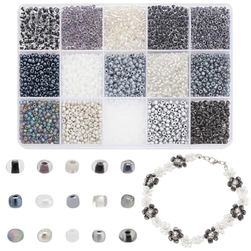 PH PandaHall 15 Glasperlen Der Black Series 3 mm 8/0 kleine Bastelperlen Winzige Glasperlen Runde Taillenperlen Zum Basteln Ohrringe Armbänder Halsketten Schmuckherstellung 4742 Stück PH PandaHall 15 Glasperlen Der Black Series 3 mm 8/0 kleine Bastelperlen Winzige Glasperlen Runde Taillenperlen Zum Basteln Ohrringe Armbänder Halsketten Schmuckherstellung 4742 Stück von PH PandaHall
