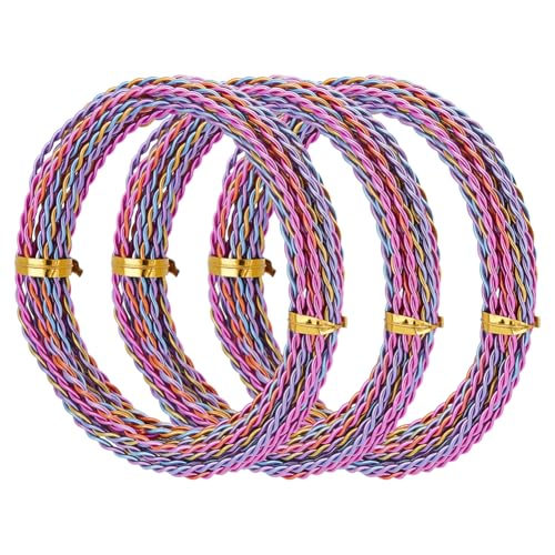 PH PandaHall 15 m langer gedrehter Aluminiumdraht, 12 Gauge, schillernder Metalldraht, 2 mm, Schmuckdrähte, Regenbogenfarben, Perlendraht zum Basteln, Basteln, für Schmuck, Halsketten, Verpacken von PH PandaHall