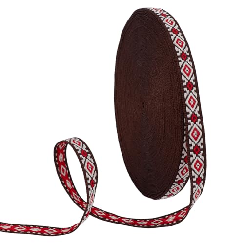 PH PandaHall 15.2m Jacquard Band 1cm gesticktes Band Rhombus Ethnisches Boho Jacquard Trim Vintage Farbband Retro-Riemen für das Nähen Crafting Kleidung Home Décor PH PandaHall 15.2m Jacquard Band 1cm gesticktes Band Rhombus Ethnisches Boho Jacquard Trim Vintage Farbband Retro-Riemen für das Nähen Crafting Kleidung Home Décor von PH PandaHall