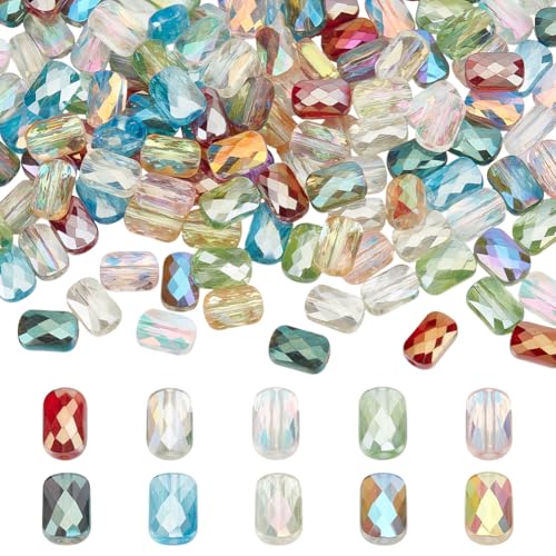 PH PandaHall 150 Stück 10 Farben Facettierte Glasperlen 9x6mm Rechteckige Kristallperlen Regenbogen Funkelnde Schliffperlen Zur Schmuckherstellung Hängende Dekorationen DIY Basteln Loch: 1.2mm PH PandaHall 150 Stück 10 Farben Facettierte Glasperlen 9x6mm Rechteckige Kristallperlen Regenbogen Funkelnde Schliffperlen Zur Schmuckherstellung Hängende Dekorationen DIY Basteln Loch: 1.2mm von PH PandaHall