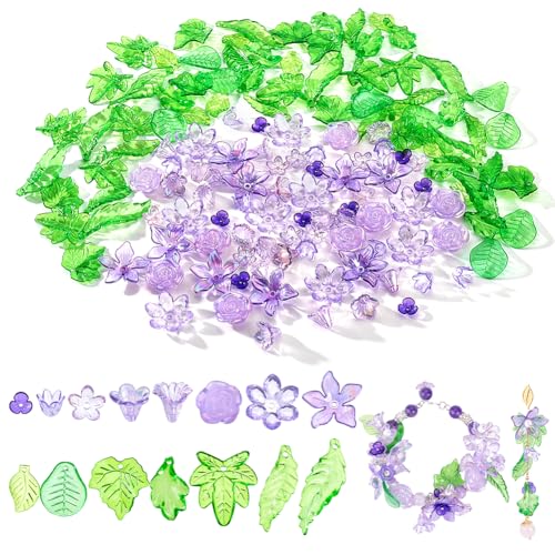 PH PandaHall 150 Stück Lila Acryl Flowern Perlenkappen Grün Acryl Blatt Charms 15 Stil Transparente Flowern Und Blätter Spacer Perlenkappen Für Die Schmuckherstellung PH PandaHall 150 Stück Lila Acryl Flowern Perlenkappen Grün Acryl Blatt Charms 15 Stil Transparente Flowern Und Blätter Spacer Perlenkappen Für Die Schmuckherstellung von PH PandaHall