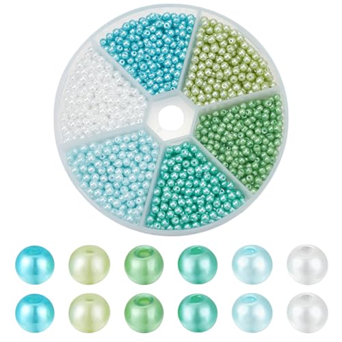 PH PandaHall 1500 Stück 6 Farben 3mm Glasperlen Backen Bemalte Perlen Handwerk Perle Grün/Blau/Weiß Perle Für Schmuck Perlen Ohrringe Armbänder PH PandaHall 1500 Stück 6 Farben 3mm Glasperlen Backen Bemalte Perlen Handwerk Perle Grün/Blau/Weiß Perle Für Schmuck Perlen Ohrringe Armbänder von PH PandaHall
