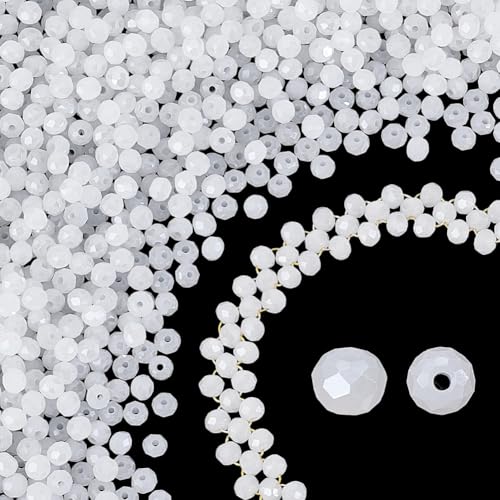PH PandaHall 1500 Stück Facettierte Glasperlen 4mm Cremeweiß Kristallperle ab Farbe Geschliffene Perlen Abstandshalter Für Schmuckherstellung Armbänder Halsketten DIY Handwerk PH PandaHall 1500 Stück Facettierte Glasperlen 4mm Cremeweiß Kristallperle ab Farbe Geschliffene Perlen Abstandshalter Für Schmuckherstellung Armbänder Halsketten DIY Handwerk von PH PandaHall