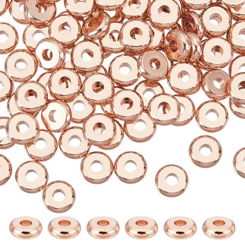 PH PandaHall 150PCS 6mm Heishi Abstandshalter Perlen Rose Gold plattiert Perlen kleine Messing lose Perlen Flache runde Metallperlen für DIY Halskette, Armband, Ohrring, Schmuckherstellung PH PandaHall 150PCS 6mm Heishi Abstandshalter Perlen Rose Gold plattiert Perlen kleine Messing lose Perlen Flache runde Metallperlen für DIY Halskette, Armband, Ohrring, Schmuckherstellung von PH PandaHall