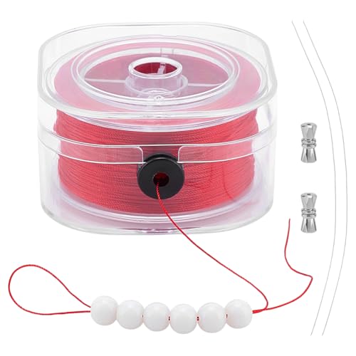 PH PandaHall 150m String für Armbänder 0.4mm Perlenfaden Schnur nähen Rote Perlenschnur Seed Bead Garn Schnur mit Zuleitungsdraht und Schnalle für Armband Schmuckherstellung Stitching PH PandaHall 150m String für Armbänder 0.4mm Perlenfaden Schnur nähen Rote Perlenschnur Seed Bead Garn Schnur mit Zuleitungsdraht und Schnalle für Armband Schmuckherstellung Stitching von PH PandaHall