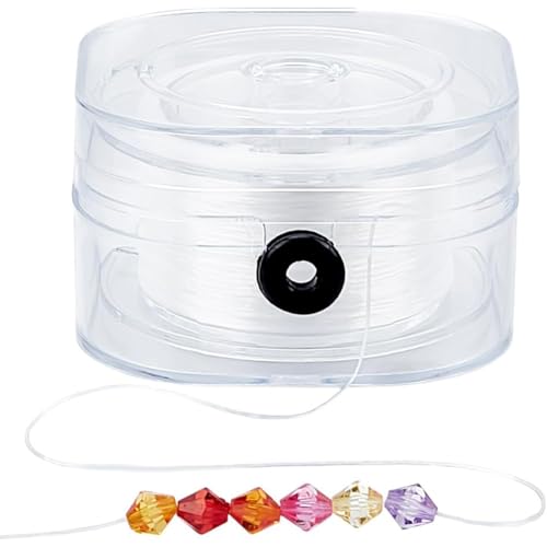 PH PandaHall 150m elastische Schnur für Armbänder, 0.4mm Dehnbare Armband Schnur Runde Perlenschnur Freundschaftsarmband Schnur für Saatgut Perlen Armband Halskette Schmuck Machen, weiß von PH PandaHall