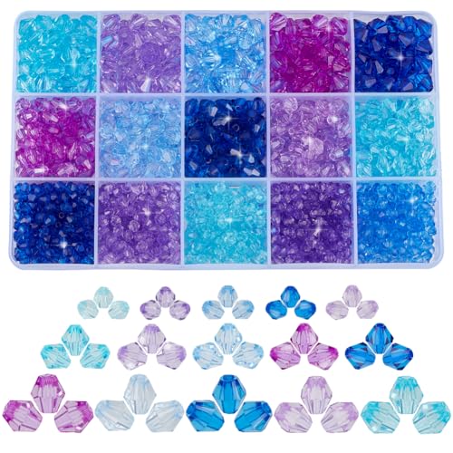 PH PandaHall 1575PCS Blaue Serie Kristallperlen, 4mm 6mm 8mm Facettierte Acryl-PerlenBicone Armband Perlen Lose Bastelperlen für Armbänder, Halsketten, Sonnenfänger, Schlüsselanhänger, Ohrringe PH PandaHall 1575PCS Blaue Serie Kristallperlen, 4mm 6mm 8mm Facettierte Acryl-PerlenBicone Armband Perlen Lose Bastelperlen für Armbänder, Halsketten, Sonnenfänger, Schlüsselanhänger, Ohrringe von PH PandaHall