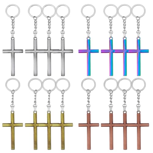 PH PandaHall 16 Stück 4 Farben Kreuz Schlüsselanhänger 6,6 cm Taschenkreuze Jesus Schlüsselanhänger Christliche Schlüsselanhänger für Krippe Party Taufe Gastgeschenke Schwester Geschenke Metall PH PandaHall 16 Stück 4 Farben Kreuz Schlüsselanhänger 6,6 cm Taschenkreuze Jesus Schlüsselanhänger Christliche Schlüsselanhänger für Krippe Party Taufe Gastgeschenke Schwester Geschenke Metall von PH PandaHall