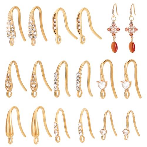PH PandaHall 16 stücke 8 Stile Zirkonia Ohrring Haken Fisch Haken Ohrring Drähte 304 französische Ohrring Zubehör Aus Edelstahl Goldfarben Mit Öse Zur Herstellung von Ohrringen PH PandaHall 16 stücke 8 Stile Zirkonia Ohrring Haken Fisch Haken Ohrring Drähte 304 französische Ohrring Zubehör Aus Edelstahl Goldfarben Mit Öse Zur Herstellung von Ohrringen von PH PandaHall