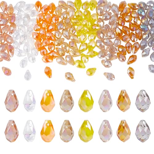 PH PandaHall 160pcs 8 Farben Kristall Perlen Facettierte Glasperlen AB farbigen Kristall Teardrop Anhänger Kronleuchter-Kristalle-Ersatz für Schmuckherstellung Armband Halskette Ohrring, 8x4.5mm PH PandaHall 160pcs 8 Farben Kristall Perlen Facettierte Glasperlen AB farbigen Kristall Teardrop Anhänger Kronleuchter-Kristalle-Ersatz für Schmuckherstellung Armband Halskette Ohrring, 8x4.5mm von PH PandaHall