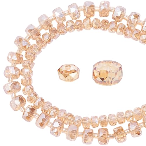 PH PandaHall 179 Stück Facettierte Glasperlen 2 Größen Rondelle-Kristallperlen 6/8 mm galvanisierte Glasperlen AB-Farbe lose Perlen für DIY-Bastelarmbänder Halsketten Ohrringe Schlüsselanhänger PH PandaHall 179 Stück Facettierte Glasperlen 2 Größen Rondelle-Kristallperlen 6/8 mm galvanisierte Glasperlen AB-Farbe lose Perlen für DIY-Bastelarmbänder Halsketten Ohrringe Schlüsselanhänger von PH PandaHall