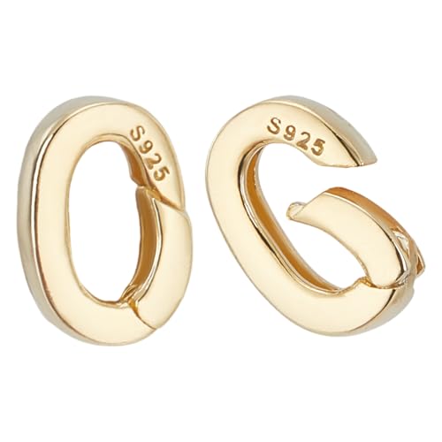 PH PandaHall 18 Karat Gold Über 925 Sterlingsilber Federtorringen 2 stücke Oval Feder Verschluss Stecker Halskette Verkürzung Verschluss Für Schmuck Machen 10x7mm PH PandaHall 18 Karat Gold Über 925 Sterlingsilber Federtorringen 2 stücke Oval Feder Verschluss Stecker Halskette Verkürzung Verschluss Für Schmuck Machen 10x7mm von PH PandaHall