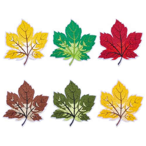 PH PandaHall 18 Stück Ahornblatt-Aufbügelpatches, 6 Farben Herbstliche dekorative Stickpatches Süße Blatt-Aufbügelpatches mit Stickapplikation für Kleidung, Jeans, Rucksäcke, Partys, 7,8 x 6,8 cm PH PandaHall 18 Stück Ahornblatt-Aufbügelpatches, 6 Farben Herbstliche dekorative Stickpatches Süße Blatt-Aufbügelpatches mit Stickapplikation für Kleidung, Jeans, Rucksäcke, Partys, 7,8 x 6,8 cm von PH PandaHall