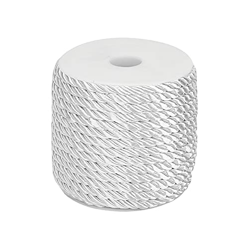 PH PandaHall 18 m 5 mm geflochtenes Seil, weiß, 3 geflochtene Schnur, dekorative Schnur aus satiniertem Polyester, Nähband für Innendekoration, Wandteppich, Raffhalter für Vorhänge, Ehrenseil PH PandaHall 18 m 5 mm geflochtenes Seil, weiß, 3 geflochtene Schnur, dekorative Schnur aus satiniertem Polyester, Nähband für Innendekoration, Wandteppich, Raffhalter für Vorhänge, Ehrenseil von PH PandaHall