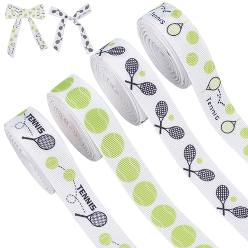 PH PandaHall 19mm Polyester Tennis-Band, 4 Styles, Weiß, Schwarz, Hellgrün, 20m Gesamtlänge, Sport-Haarband, Geschenkverpackungen, Basteln, Partydekoration von PH PandaHall