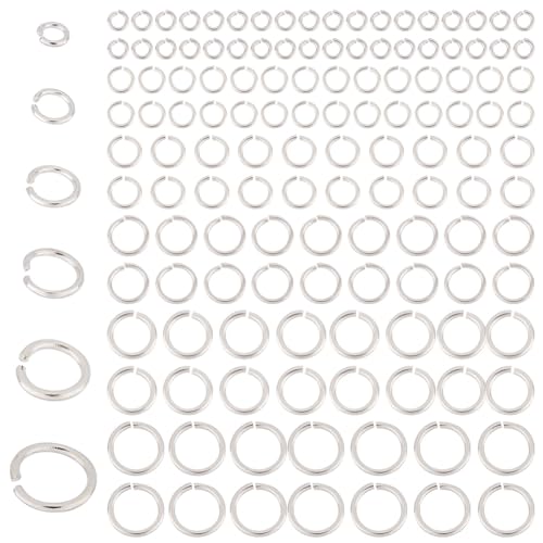 PH PandaHall 180 Stück 925 offene Biegeringe Mit Sterling Silber Beschichtung 3/4/5/6/7/8mm O Ring Verbinder Schmuckherstellung Kreisverschluss Verbindungsringe Mini Ring Verbinder Für Schmuckhandwerk von PH PandaHall