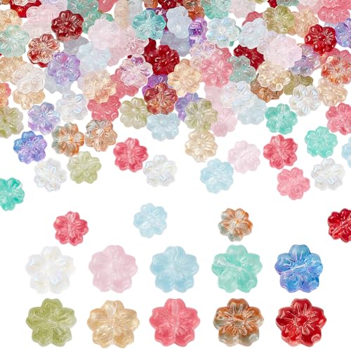 PH PandaHall 180 Stück Cherry Blossoms Blumenperlen 9 Farben Sprühlackierte Transparente Glasperlen Für Ohrringe Armbänder Halsketten Schlüsselanhänger Schmuckherstellung 14mm PH PandaHall 180 Stück Cherry Blossoms Blumenperlen 9 Farben Sprühlackierte Transparente Glasperlen Für Ohrringe Armbänder Halsketten Schlüsselanhänger Schmuckherstellung 14mm von PH PandaHall