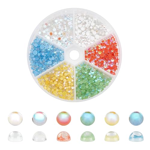 PH PandaHall 1800pcs 6 Farben Strasssteine 3mm Kristalle Nail Art Strasssteine AB farbige Flatback Strasssteine Halbrunde Perlen für Nageldekoration Kunsthandwerk Augen Make-up Kleidung Schuhe PH PandaHall 1800pcs 6 Farben Strasssteine 3mm Kristalle Nail Art Strasssteine AB farbige Flatback Strasssteine Halbrunde Perlen für Nageldekoration Kunsthandwerk Augen Make-up Kleidung Schuhe von PH PandaHall