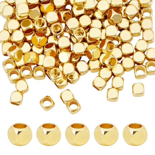 PH PandaHall 18K Gold plattiert Perlen 200pcs Würfel Abstandshalter Perlen 4mm Quadratische Metallperle Stapelbar Armband Perle für Sommer-Schmuck machen DIY Handwerk Halskette Armband Ohrringe PH PandaHall 18K Gold plattiert Perlen 200pcs Würfel Abstandshalter Perlen 4mm Quadratische Metallperle Stapelbar Armband Perle für Sommer-Schmuck machen DIY Handwerk Halskette Armband Ohrringe von PH PandaHall