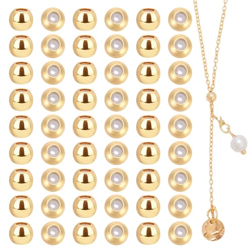 PH PandaHall 18K Gold plattiert Schieber Perlen 60 Stück 4mm Silikon Stopper Perlen Positionierung Abstandshalter Perle Einstellbare Messing-Gummi-Perle für Sommer Armbänder Halskette Ohrring PH PandaHall 18K Gold plattiert Schieber Perlen 60 Stück 4mm Silikon Stopper Perlen Positionierung Abstandshalter Perle Einstellbare Messing-Gummi-Perle für Sommer Armbänder Halskette Ohrring von PH PandaHall