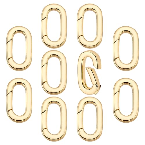 PH PandaHall 18K Vergoldete Ovale Federringe 10 Stück 16x8.5mm Karabinerhaken Aus Messing Schlüsselverschlüsse Verbindungsringe Federtorring Schlüsselringe Für Taschen Geldbörsen Schlüsselanhänger PH PandaHall 18K Vergoldete Ovale Federringe 10 Stück 16x8.5mm Karabinerhaken Aus Messing Schlüsselverschlüsse Verbindungsringe Federtorring Schlüsselringe Für Taschen Geldbörsen Schlüsselanhänger von PH PandaHall