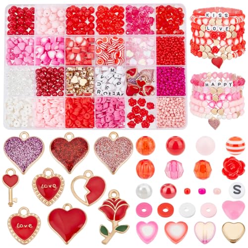 PH PandaHall 1959pcs Red Beads Valentine's Day Beads for Jewellery Making 3mm Seed Beads Polymer Clay Beads Letter Beads Acrylic Beads and Heart Charms Pendants for Necklace Bracelet Earring Making PH PandaHall 1959pcs Red Beads Valentine's Day Beads for Jewellery Making 3mm Seed Beads Polymer Clay Beads Letter Beads Acrylic Beads and Heart Charms Pendants for Necklace Bracelet Earring Making von PH PandaHall