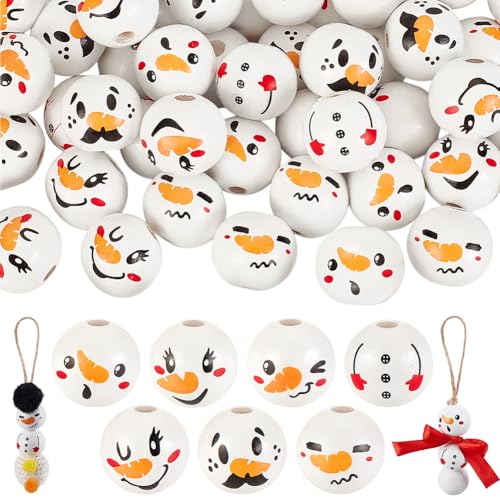 PH PandaHall 19mm Weihnachtsperlen 72 Stück 6 Stile Schneemann Perlen Holzperlen Abstandsperlen Runde Perlen Für Weihnachten Bauernhaus Basteln Schmuckherstellung PH PandaHall 19mm Weihnachtsperlen 72 Stück 6 Stile Schneemann Perlen Holzperlen Abstandsperlen Runde Perlen Für Weihnachten Bauernhaus Basteln Schmuckherstellung von PH PandaHall