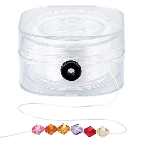 PH PandaHall 1mm Elastische Schnur für Armbänder, 100m Dehnbare Armbänder String Runde Perlenfaden elastische Schnur für Freundschaftsarmband, Halskette, Schmuckherstellung, weiß von PH PandaHall