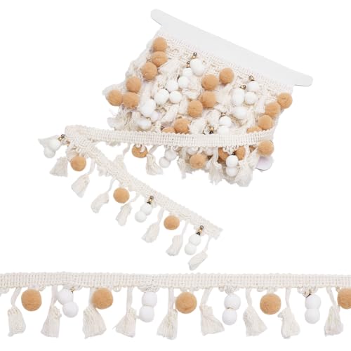PH PandaHall 2,7 m Pompons Bälle Fransenborte Boho Quaste Spitzenband Vintage Quaste Fransenborte für Hochzeit DIY Kleidung Handwerk Home Party Dekoration Vorhang Kissen Lampe 5,8–6,3 cm PH PandaHall 2,7 m Pompons Bälle Fransenborte Boho Quaste Spitzenband Vintage Quaste Fransenborte für Hochzeit DIY Kleidung Handwerk Home Party Dekoration Vorhang Kissen Lampe 5,8–6,3 cm von PH PandaHall