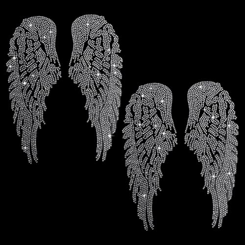 PH PandaHall 2 Paar Engelsflügel Aufbügelflicken Strass Hotfix Transfer Applikation Wärmeübertragungs Personalisierter Flügeldruck Glitzer Patch für Kleidung Mütze Jeans PH PandaHall 2 Paar Engelsflügel Aufbügelflicken Strass Hotfix Transfer Applikation Wärmeübertragungs Personalisierter Flügeldruck Glitzer Patch für Kleidung Mütze Jeans von PH PandaHall