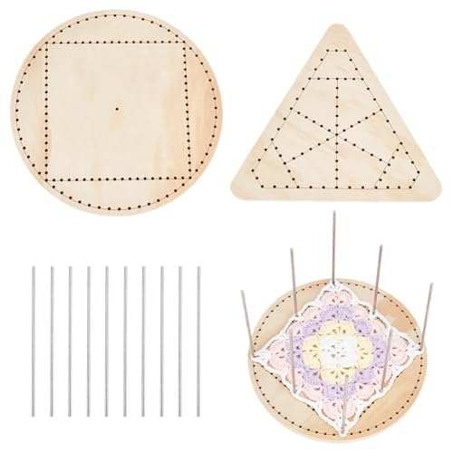 PH PandaHall 2 Stile Holzspitzen-Webstuhl, Spitzenweberei-Set mit 10 Stäben aus 304 Edelstahl, rundes Häkelbrett, Dreieck-Strickbasis für Bastelarbeiten, Anfänger, gewebtes Strickzubehör PH PandaHall 2 Stile Holzspitzen-Webstuhl, Spitzenweberei-Set mit 10 Stäben aus 304 Edelstahl, rundes Häkelbrett, Dreieck-Strickbasis für Bastelarbeiten, Anfänger, gewebtes Strickzubehör von PH PandaHall