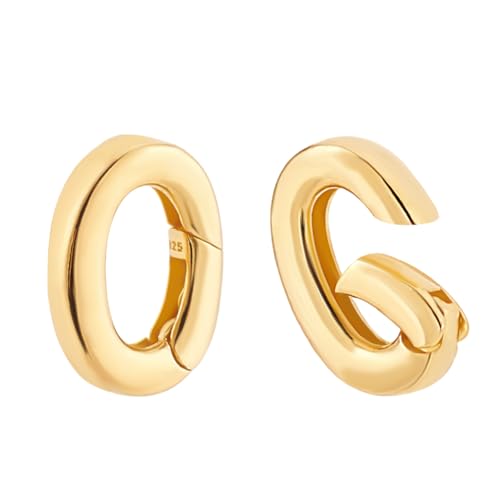 PH PandaHall 2 Stück 925 Sterling Silber Federbügel Verbinder 10.5x7.5mm Goldener Halskettenverstärker Schnappverschlussring Für Die Herstellung von Armbändern Schmuck Und Basteln von PH PandaHall