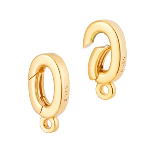 PH PandaHall 2 Stück 925 Sterling Silber Federring Verschlüsse 12mm Spring Gate Ringe Gold Oval Halskettenverschluss Ovaler Verschluss Karabiner Zur Schmuckherstellung PH PandaHall 2 Stück 925 Sterling Silber Federring Verschlüsse 12mm Spring Gate Ringe Gold Oval Halskettenverschluss Ovaler Verschluss Karabiner Zur Schmuckherstellung von PH PandaHall