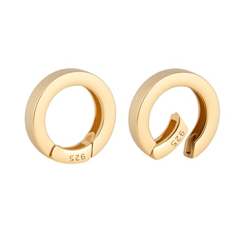 PH PandaHall 2 Stück 925 Sterling Silber Federverschluss Gold Federring Verschluss 14mm Feder O Ringe Runder Karabinerhaken Schnappclip Für Die Herstellung von Halsketten Und Schmuck PH PandaHall 2 Stück 925 Sterling Silber Federverschluss Gold Federring Verschluss 14mm Feder O Ringe Runder Karabinerhaken Schnappclip Für Die Herstellung von Halsketten Und Schmuck von PH PandaHall