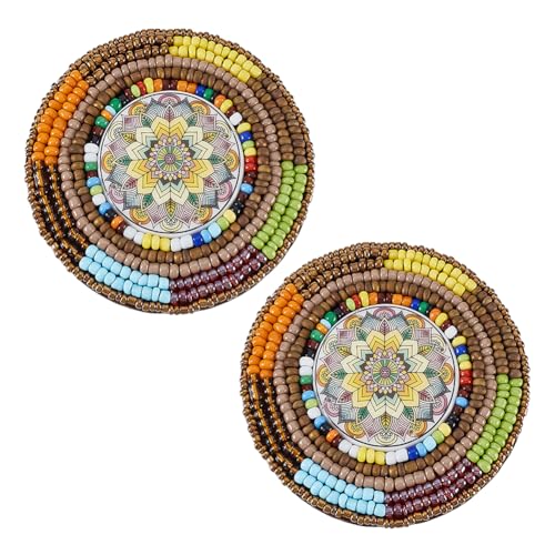 PH PandaHall 2 Stück Rocailles Perlen Patches 7.2cm Runde Medaillons Mit Perlen Im Native Design Dekorative Applikation Für Ohrringe Halsketten Regalia Kostüm PH PandaHall 2 Stück Rocailles Perlen Patches 7.2cm Runde Medaillons Mit Perlen Im Native Design Dekorative Applikation Für Ohrringe Halsketten Regalia Kostüm von PH PandaHall