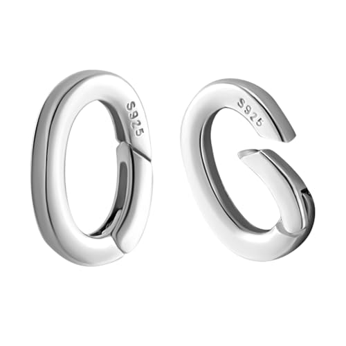 PH PandaHall 2 Stück Spring Gate Ringe Aus Sterlingsilber Ovaler Federverschluss Federtorringe Aus Metall Verbindungsverschluss Halskettenverstärker Verkürzungsverschluss Schmuckverbinder von PH PandaHall
