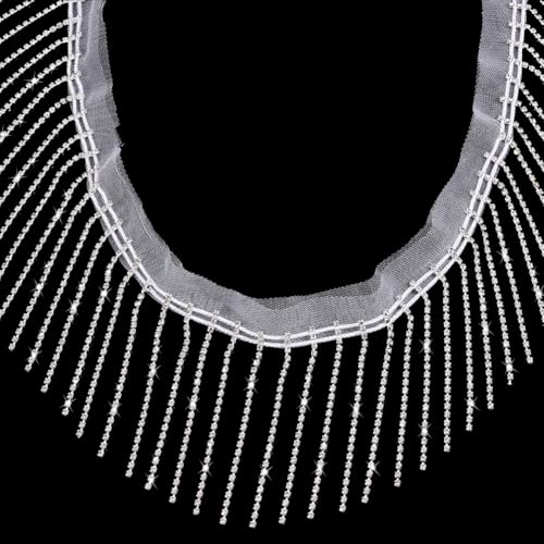 PH PandaHall 2 Yards X 9cm Strass Fransenbesatz Nähen Trim Fringe Hängen Quaste Band Weiß Kette Band Für Vorhang Tischdecke Decor PH PandaHall 2 Yards X 9cm Strass Fransenbesatz Nähen Trim Fringe Hängen Quaste Band Weiß Kette Band Für Vorhang Tischdecke Decor von PH PandaHall