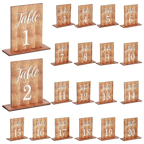 PH PandaHall 20 Sets Tischnummern Rechteckiges Holzschild Hochzeits Tischnummern Mit Holzsockel Rustikale Hochzeitsaufsätze Für Empfangsdekoration Party Jubiläum Veranstaltung PH PandaHall 20 Sets Tischnummern Rechteckiges Holzschild Hochzeits Tischnummern Mit Holzsockel Rustikale Hochzeitsaufsätze Für Empfangsdekoration Party Jubiläum Veranstaltung von PH PandaHall