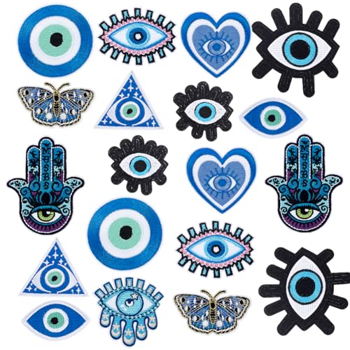 PH PandaHall 20 Stück Aufnäher Zum Aufbügeln Mit Bösem Blick Blauer Aufnäher Mit Bösem Blick Stickerei 10 Stile Cartoon Hand Herz Zum Aufnähen Bestickte Applikationen Für Kleidung PH PandaHall 20 Stück Aufnäher Zum Aufbügeln Mit Bösem Blick Blauer Aufnäher Mit Bösem Blick Stickerei 10 Stile Cartoon Hand Herz Zum Aufnähen Bestickte Applikationen Für Kleidung von PH PandaHall