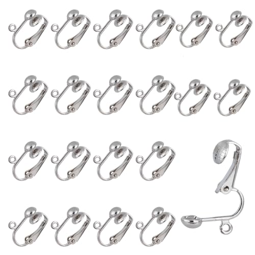PH PandaHall 20 Stück Clip-on Ohrring Konverter mit Easy Open Loop Ohrring Clip On Backs Teile Komponenten Findings für nicht durchstochenen Ohren DIY Ohrring und drehen, 17,5x13,5x7mm, Loch: 2mm PH PandaHall 20 Stück Clip-on Ohrring Konverter mit Easy Open Loop Ohrring Clip On Backs Teile Komponenten Findings für nicht durchstochenen Ohren DIY Ohrring und drehen, 17,5x13,5x7mm, Loch: 2mm von PH PandaHall