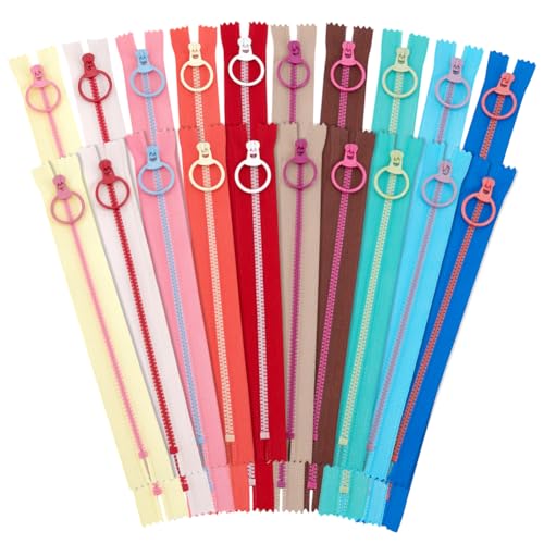 PH PandaHall 20 Stück Harzreißverschlüsse Mit #3 Heberingen 10 Farbige Nylon Kunststoff Großreißverschlüsse Trennjackenreißverschlüsse Geschlossenes Ende Zum Nähen von Taschen, 23cm/30cm PH PandaHall 20 Stück Harzreißverschlüsse Mit #3 Heberingen 10 Farbige Nylon Kunststoff Großreißverschlüsse Trennjackenreißverschlüsse Geschlossenes Ende Zum Nähen von Taschen, 23cm/30cm von PH PandaHall
