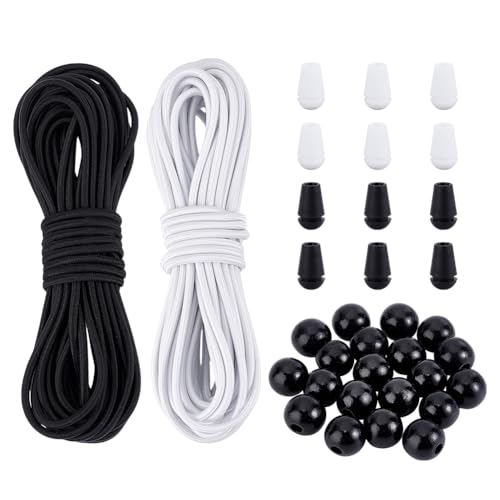 PH PandaHall 20 m 4mm Elastisches Seil Kajak Set Mit Elastischen Kordelenden Stretchschnur Mit 12 Kordelenden Und 20 Holzperlen Für Heimwerkerstiefel Taschen Zelte Decks PH PandaHall 20 m 4mm Elastisches Seil Kajak Set Mit Elastischen Kordelenden Stretchschnur Mit 12 Kordelenden Und 20 Holzperlen Für Heimwerkerstiefel Taschen Zelte Decks von PH PandaHall